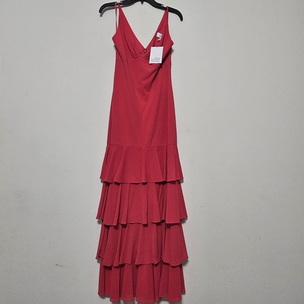 Badgley Mischka Belle Women's Dress New Size 2 Sleeveless Long Maxi Tiered Skirt